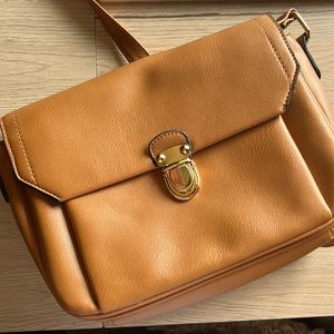 Soft Faux Leather Brown Crossbody Bag